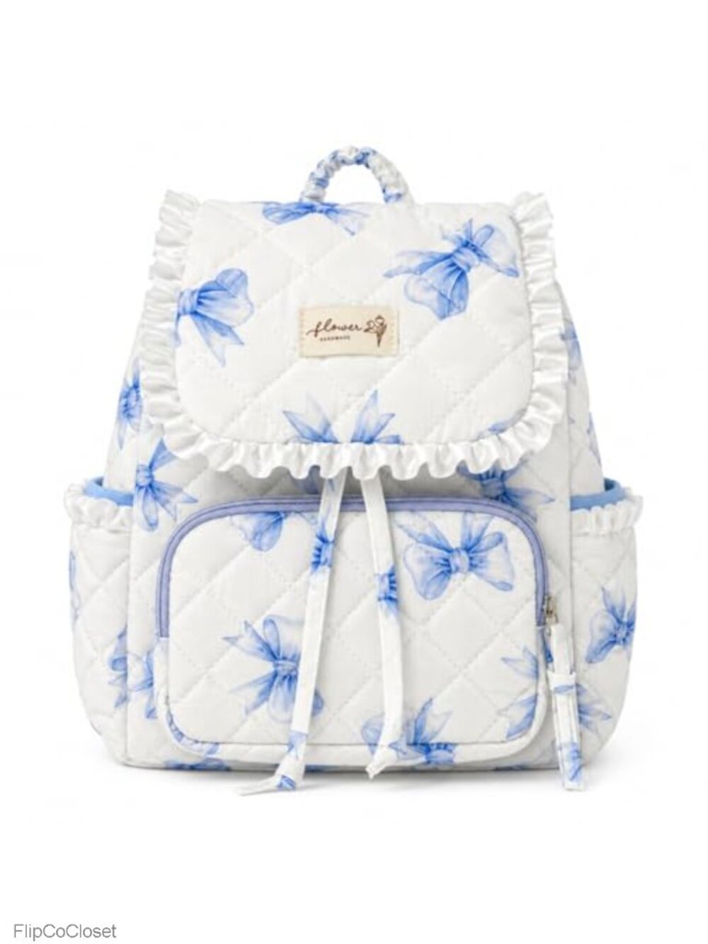 Quilted Mini Backpack Women Cute Cotton Floral Drawstring Daypack Travel